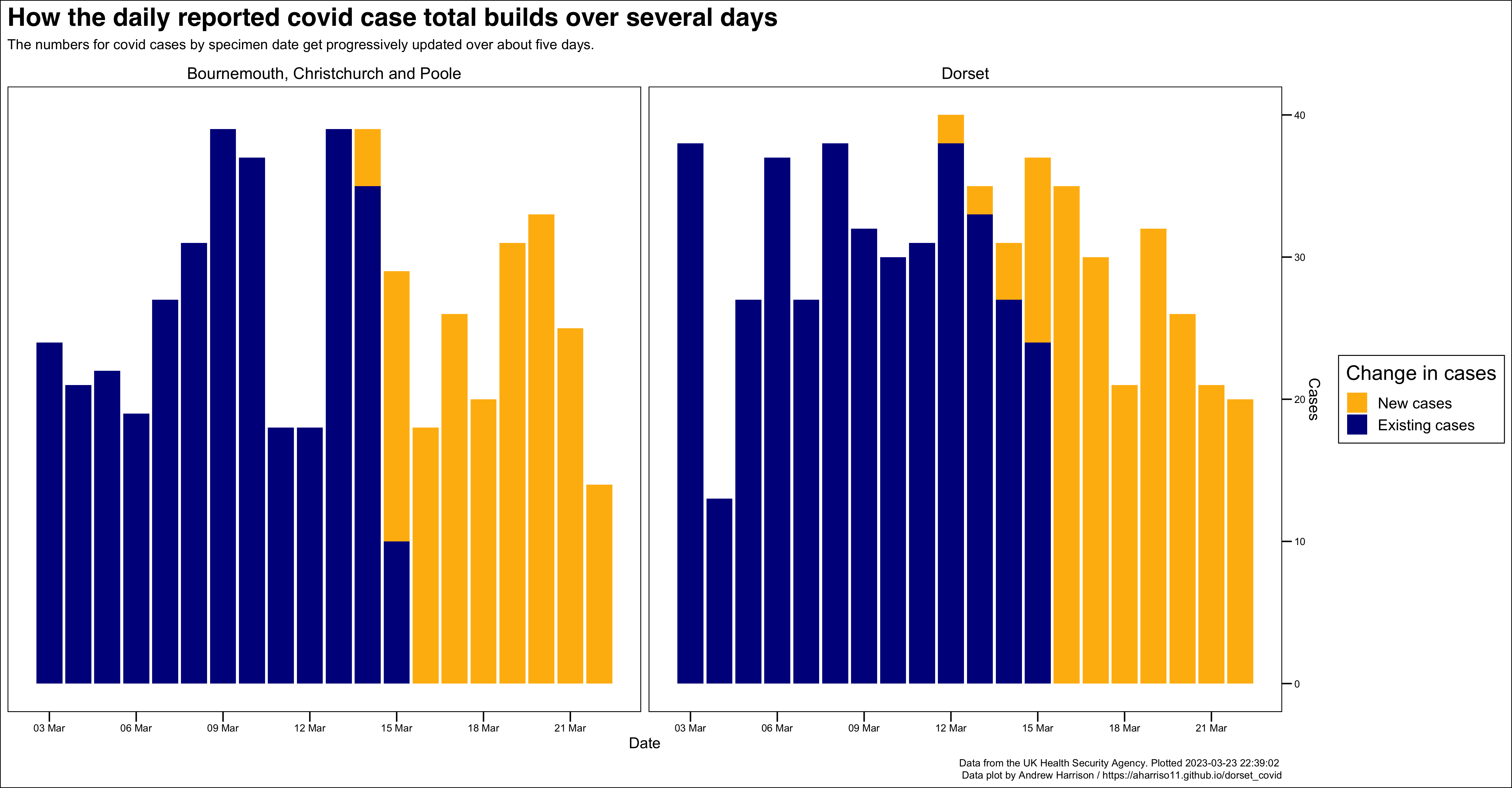 Dorset daily cases change
